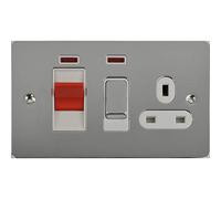 Schneider Electric GU4201WPC Ultimate - Placa plana para cocina (45 A, 230 V), color blanco