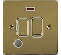 Schneider Electric GU5214WPB Ultimate placa plana, conexión fusionada conmutada, neón, latón