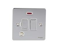 Schneider Electric GU5214WPC Ultimate placa plana, conexión fusionada conmutada, neón, cromo