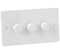 Schneider Electric GU6232CPW Ultimate placa plana, regulador de intensidad, 250 W/VA, 3 Gang, 2 vías, principal y LV, color blanco