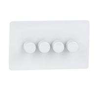 Schneider Electric GU6442CPW - Regulador de intensidad sin tornillos, 250 W/VA, 4 Gang, 2 vías, principal y LV, color blanco