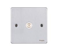 Schneider Electric GU7510WBC Ultimate Low Profile - Inserto para televisor o FM (cromo), color blanco