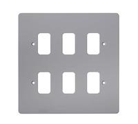Schneider Electric GUG06GPW Ultimate Grid System placa plana, 6 bandas, color blanco metal