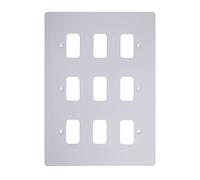 Schneider Electric GUG09GPW Ultimate Grid System placa plana, 9 bandas, color blanco metal
