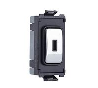 Schneider Electric GUG20DPKBMS Ultimate Grid System módulo de interruptor de 2 polos, acero espejo/negro