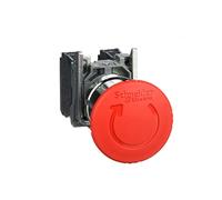 Schneider Electric - Harmony XB4 - Botón de parada de emergencia - Ø40 - Empuje Girar - Rojo - 1O+1F - Tornillos - XB4BS8445