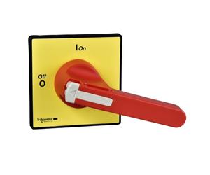 Schneider Electric KCF3PZ Tesys Vario, Mando Giratorio Frontal Kcf Para V5, V6, Maneta Roja, 3 Candados