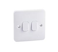 Schneider Electric - Lisse Blanco moldeado, interruptor de luz doble de 2 vías, 10AX, GGBL1022S, blanco