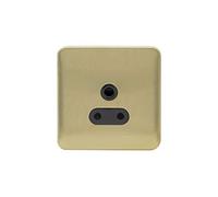 Schneider Electric Lisse - Enchufe sin tornillos Deco sin interrupciones, pin redondo, 5A, GGBL3080BSB, latón satinado con inserto negro