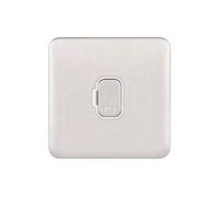Schneider Electric Lisse GGBL5000WSS - Unidad de conexión de fusible único sin tornillos, 13 A, acero inoxidable con inserto blanco