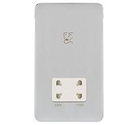 Schneider Electric Lisse GGBL7090WPCS - Enchufe para afeitadora, doble voltaje, 115/230 V, GGBL7090WPCS, cromo pulido con inserto blanco