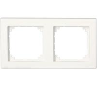 Schneider Electric Merten M-Smart 478219 placa de pared e interruptor, 2 compartimentos, color blanco, polar brillante, 8,1 cm x 14 cm