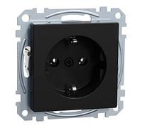 Schneider Electric Merten MEG2301-0403 - Enchufe Schuko (sistema M, 1 unidad), color negro mate