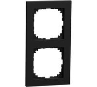 Schneider Electric Merten MEG4020-3603 M-Pure - Marco de 2 enchufes | IP20, IK03, negro mate