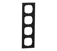 Schneider Electric Merten MEG4040-3603 M-Pure - Marco de 4 enchufes (IP20, IP20, acabado mate), color negro mate