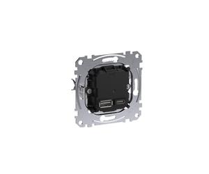 Schneider Electric Merten MEG4366-0120 - Estación de Carga USB Tipo C, tecnología de Entrega de energía, Potencia de Carga de 45 W, número de artículo MEG4366-0120