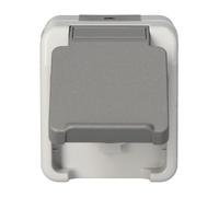 Schneider Electric Toma Schuko Aquastar MEG2301-8029 tapa abatible superficie IP44 gris claro 1 ud.
