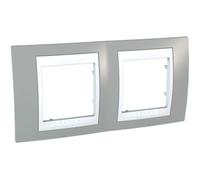 Schneider Electric MGU6.004.865 Única Plus Bastidor de cubierta, 4 m, 2 segmentos Horizontales, Gris Nublado/Blanco