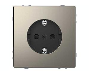 Schneider Electric MTN2300-6050 Toma Shuko Completa con Mecanismo 16A, Niquel, Serie D-Life para Instalación Empotrada