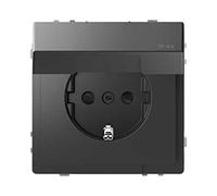 Schneider Electric MTN2314-6034 Toma Shuko Completa con Mecanismo 16A, Protección Ip44, Serie D-Life para Instalación Empotrada, Antracita