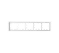 Schneider Electric MTN4050-6535 Marco con 5 Elementos de La Gama D-Life para Montaje Horizontal y Vertical, en Policarbonato Brillante, Blanco Ártico