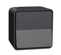 Toma de corriente 2P + T, estanca, gris, de superficie, completa - , Styl