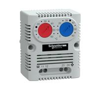 Schneider Electric Termostato doble NSYCCOTHDF ClimaSys CC 250V 0-60°C 1NO/NC Gris claro