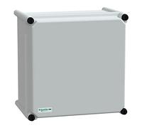 Schneider Electric NSYPLSC2727G PLS Caja, Poliéster Posterior, Cubierta PC Opaca, IP65, 180mm x 270mm x 270mm, Gris