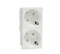 Schneider Electric NU306718A New Unica, Enchufe Doble Schuko 2P + T de Pared, Toma de Corriente, Instalación Fácil, PRF/IPT BR UN