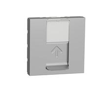 Schneider Electric NU341130 New Unica, Toma RJ45 Cat.6 5e UTP, 2 Módulos, Prod. Sostenible Green Premium, Instalación Fácil- Aluminio