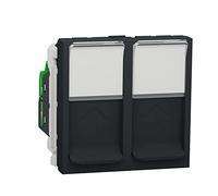 Schneider Electric NU342654 Toma Doble Rj45 Cat.6 Stp 2 Módulos, Antracita