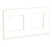 Schneider Electric NU600489 New Unica, Marco Embellecedor Pure Traslúcido para Interruptor, Green Premium, Instalación Fácil, 2 Elem. - Blanco