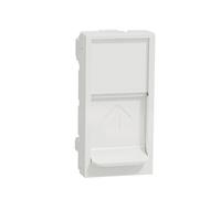 Schneider Electric NU946018 New Unica, Carátula Toma con Conectores RJ45 Keystone, 1 Módulo, Instalación Fácil, Sin Halógenos - Polar