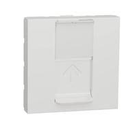 Schneider Electric NU946118 New Unica, Carátula Toma con Conectores RJ45 Keystone, 2 Módulos, Instalación Fácil, Sin Halógenos - Polar