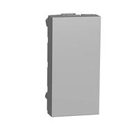 Schneider Electric NU986530 New Unica, Tapa Ciega Embellecedora para Enchufe de 1 Módulo, Instalación Fácil, Sin Halógenos - Aluminio