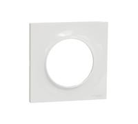 Schneider Electric Odace - Placa de acabado simple, 1 poste, Clipsable, color blanco Odace Styl, 100 unidades, 1 orificio, color blanco