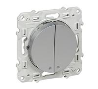 Schneider Electric Odace, Pulsador Luminoso Alu, 10 A, Tornillo LED Azul 0,15 mA Localización - S530276