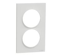 Schneider Electric - Odace Styl, placa blanca de 2 posiciones verticales de 57 mm - S520714