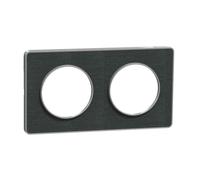 Schneider Electric - Odace Touch - PLQ Kvadrat Sombra/aluminio 2 posiciones horizontal o verde. Distancia entre ejes 71mm - S530804KB