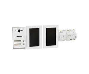 Schneider Electric Ritto TWINBUS IP VIDEO SET - Interfono para puerta (pantalla HD de 7 pulgadas, tecnología de 2 cables, 2 familias, APP, interfono, montaje en superficie), color blanco
