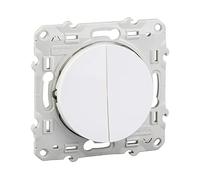 Schneider Electric S520285 - Odace, pulsador y pulsador, 10 A, color blanco, 10 A
