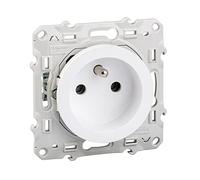 Odace - Toma de corriente 2P + T, color blanco, con garras, 2 conexiones rápidas por polo