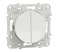 Schneider Electric S525214 - Odace, doble ida y vuelta, color blanco