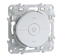 SCHNEIDER - Comando de Persiana 3 Botones Blanco Odace - Mecanismo de Plástico - 250V, IP21 - Montaje Empotrado - Para Gestión de Persianas - Acabado Brillante - 60 x 60 x 35 mm