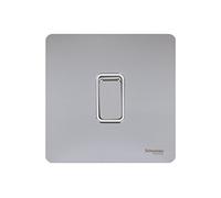 Schneider Electric Ultimate - Interruptor sencillo con placa (16 AX, montaje sin tornillos, acabado en cromo), color blanco