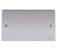 Schneider Electric Ultimate Low Profile - Placa doble en blanco, GU8520PC, cromo pulido