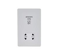 Schneider Electric Ultimate - Placa plana sin tornillos, toma de afeitadora, doble voltaje, 115/230 V, GU7490WPW, pintado blanco con inserto blanco