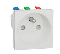Schneider Electric Unica NU305918P - Lote de 100 tomas de corriente 2P+T - blanco - mecanismo único