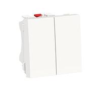 Schneider Electric Unica NU321318F - Doble ida y Viaje (10 A, conexión rápida), 2 mod, color blanco