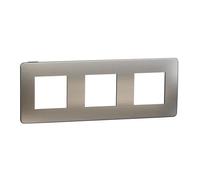 Schneider Electric - Unica Studio Metal N - Placa de acabado - Aluminio rizado antracita - 3P - NU280656M